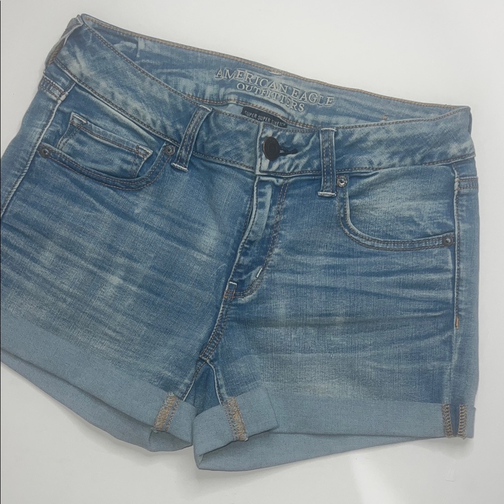 American Eagle Light Blue Denim Shorts